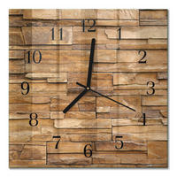 WANDUHR 30x30 cm - Klinker - Braun, Glas (30/30/0.4cm) - TULUP