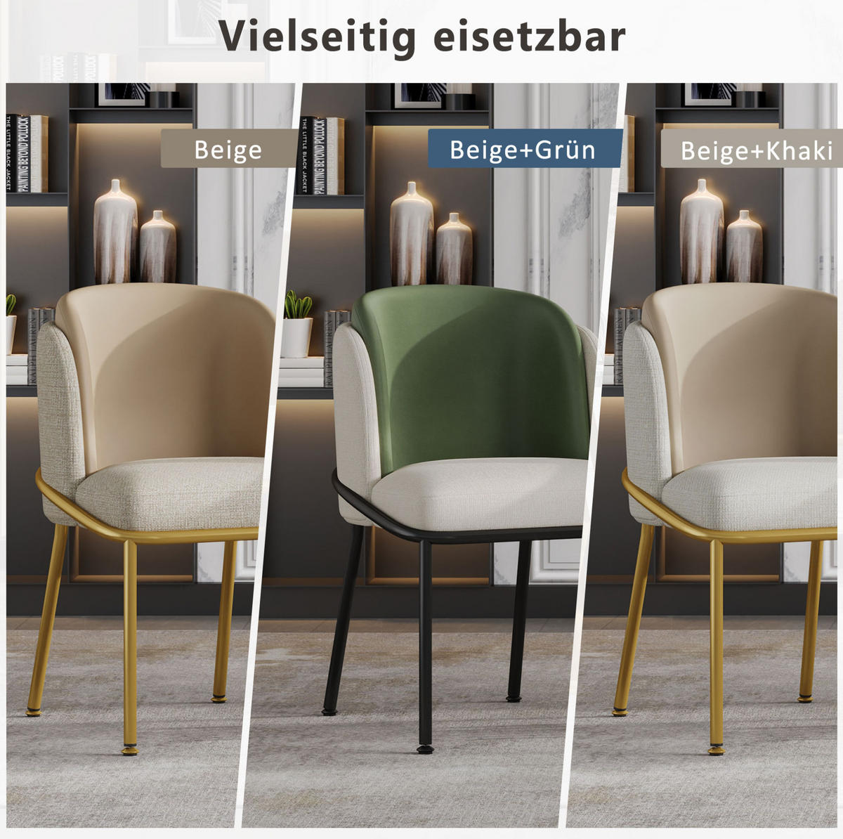 ESSZIMMERSTUHL mit verstellbaren Fußpolstern 44,5 x 50,8 cm Beige - Beige, Metall (55/85/55.1cm) - Meubliv