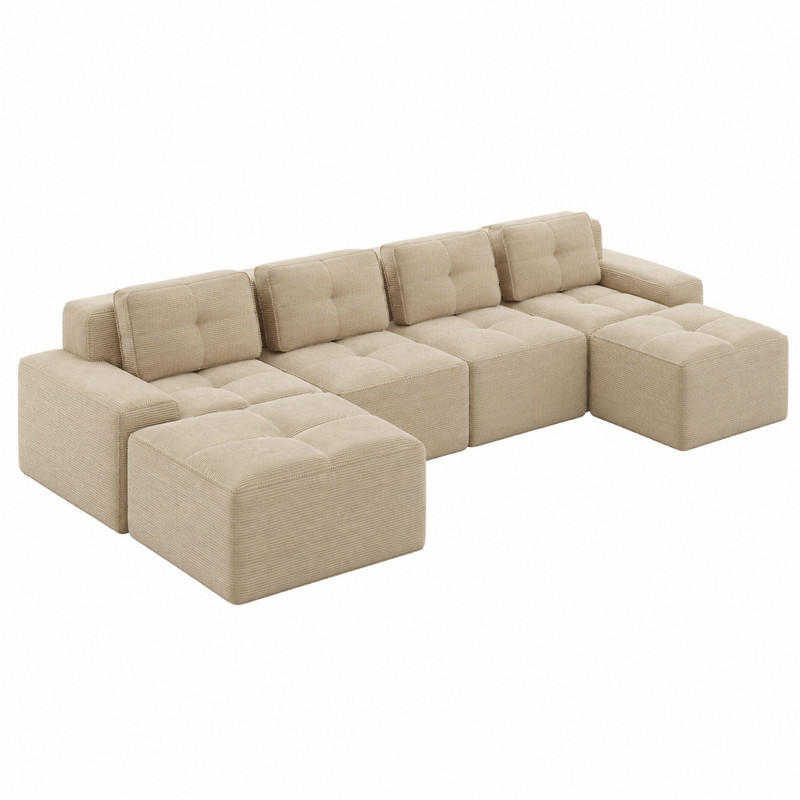 Meubliv Sofa Beige 177x69x382 cm