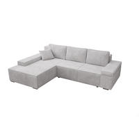 ECKSOFA Milo mit Schlaffunktion und Bettkasten, Couch L-Form, Cord-Stoff, 273x85x185 cm, Grau - Grau, Holz (185/273cm) - PROMETO Möbel