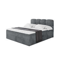 BOXBETT mit Matratze H4 - NINA - 160x200 cm - Dunkelgrau - Schieferfarben, Holzwerkstoff (160/200cm) - ALTDECOR
