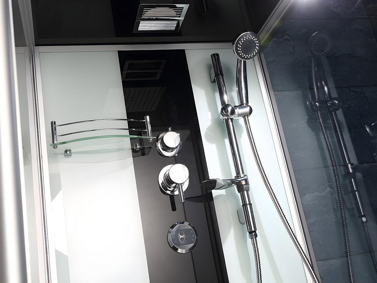 DUSCHBADEWANNE - 1 Person - Glas, Acryl - Grau, Weiß - Grau, Glas (150/215/75cm) - Vente-Unique