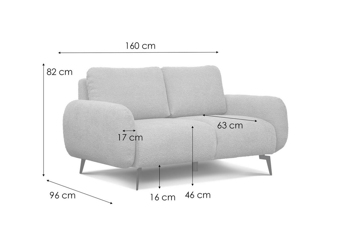 SOFA FEBE 2-Sitzer, ecru - Champagner/Schwarz, Holz/Textil (160/82/96cm) - Courtois Laville