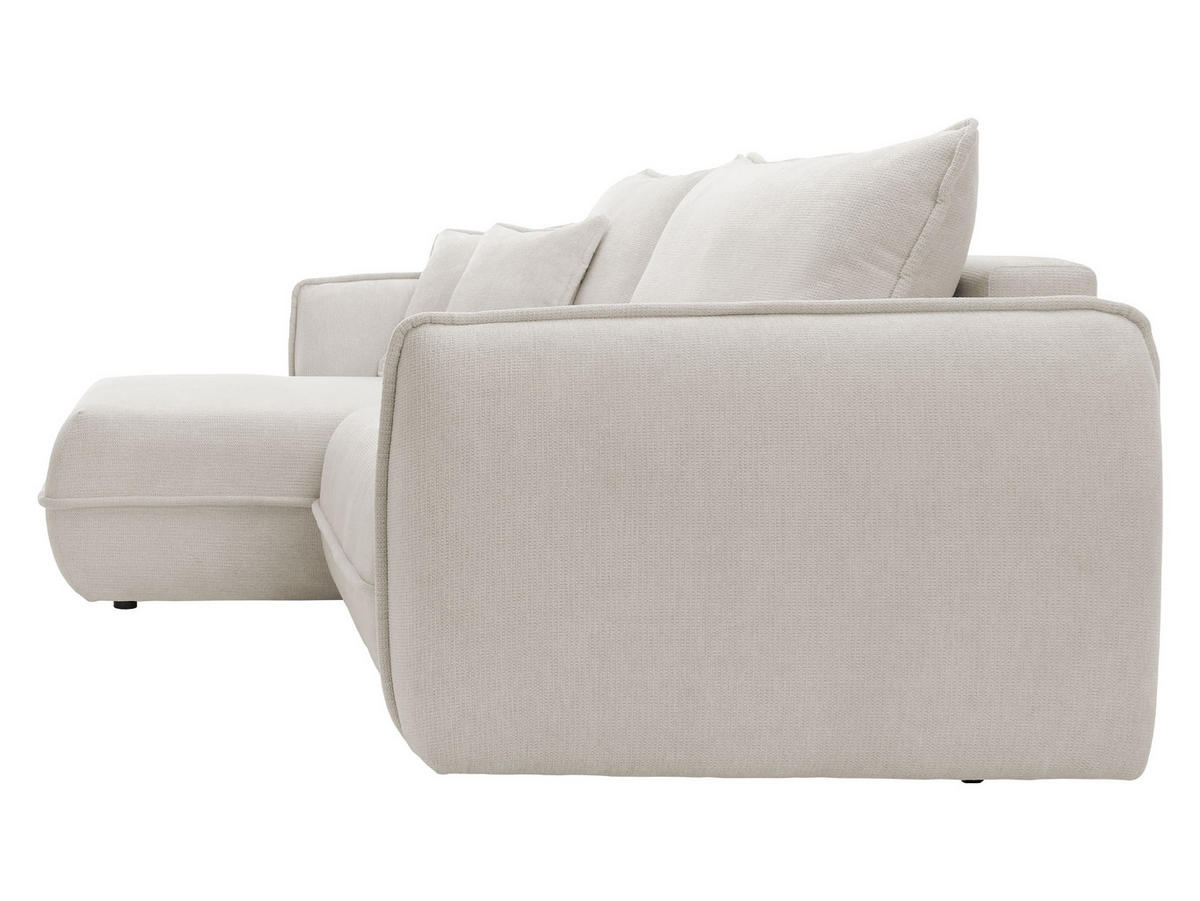 ECKSOFA Moho, Seite: Links - Creme/Schwarz, Holz/Kunststoff (254/162cm) - MIRJAN24