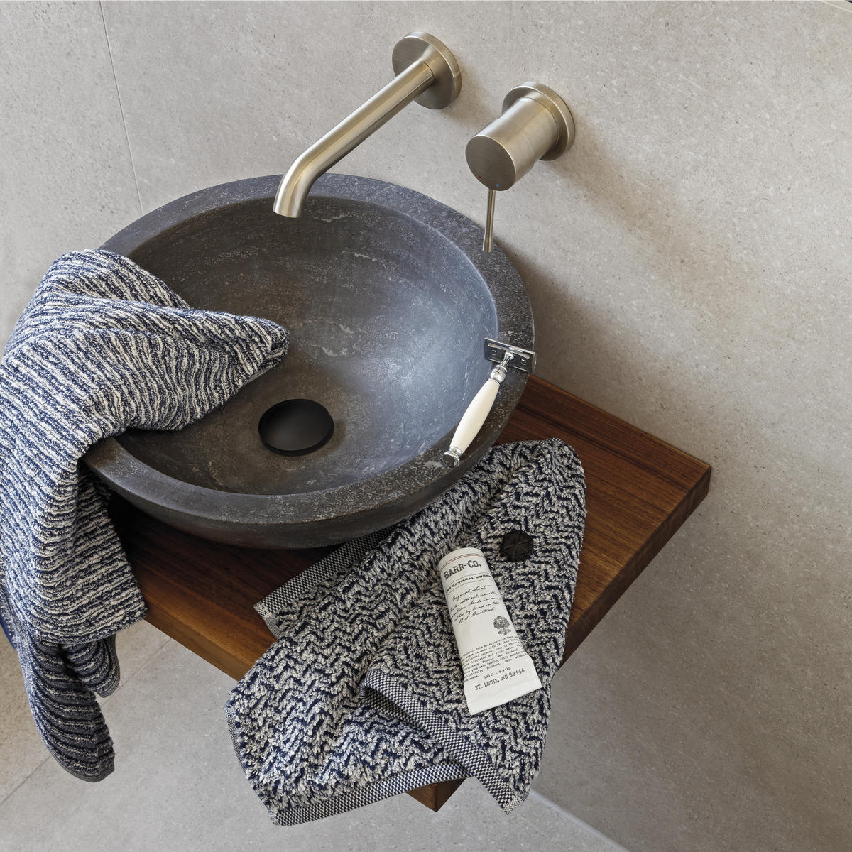 DUSCHTUCH BROOKLYN - Kaschmir/Naturfarben, Textil (80/150cm) - MÖVE