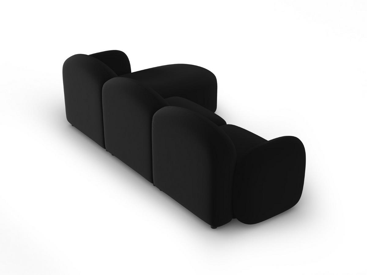 ECKSOFA links Blair aus Samt schwarz 4 Sitzplätze - Schwarz, Textil (155/272cm) - Micadoni
