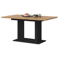 ESSTISCH Eiche Artisan, schwarz 150 - 190 x 90 cm, Küchentisch ausziehbar - Schwarz/Eiche Artisan, Holzwerkstoff (90/150/76cm) - Inn.Furn