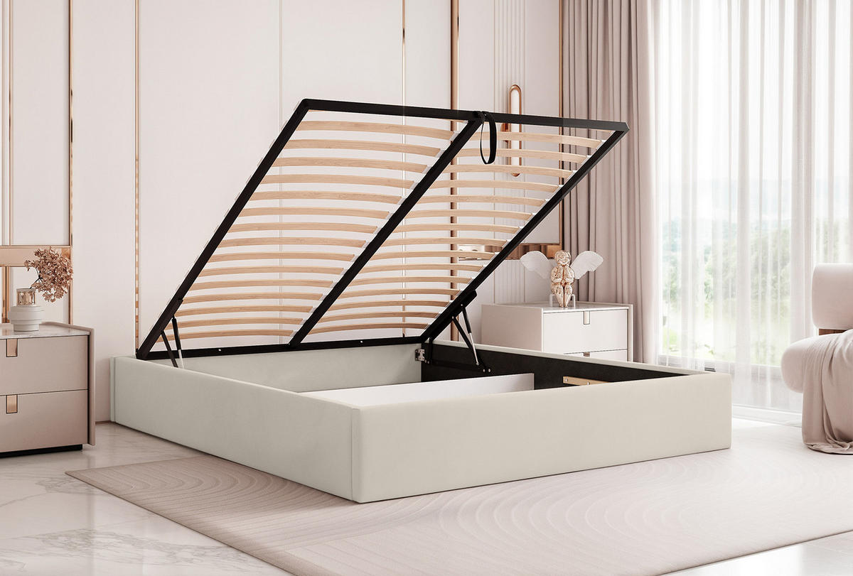 POLSTERBETT Casentico 120x200 cm, Cremeweiß - Creme, Textil (120/200cm) - Fedve