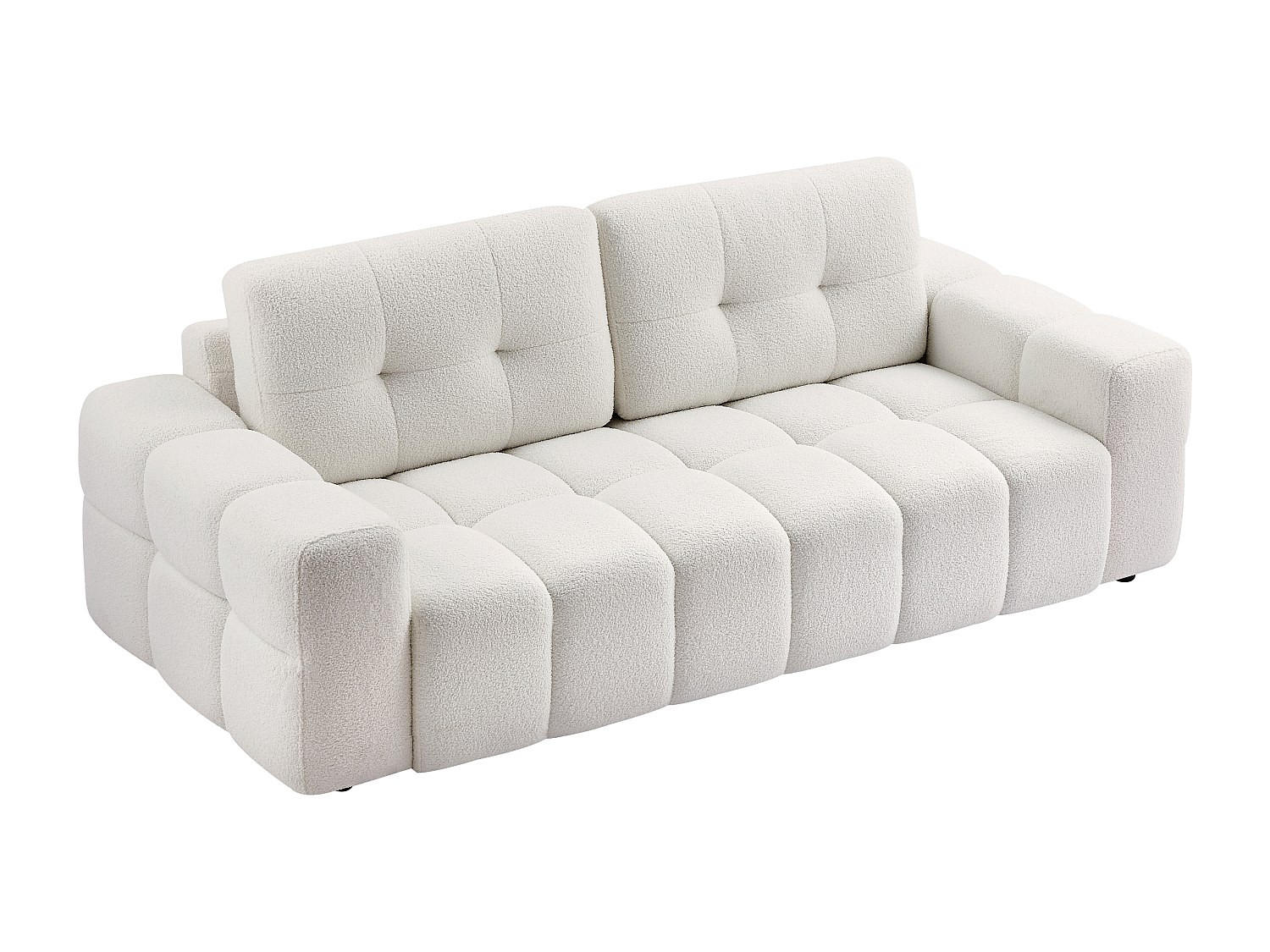 SOFA 3-Sitzer - Bouclé-Stoff - Weiß - SOPELANA - Weiß, Textil (220/78/100cm) - Vente-Unique