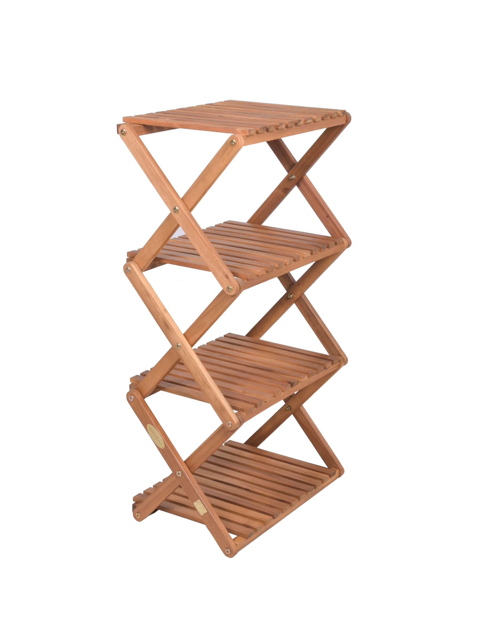 PFLANZENREGAL Viktor mit 4 Ebenen Akazienbraun Blumenregal - Akaziefarben, Holz (40/36/85cm) - DELUKE