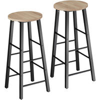 BARHOCKER 2er Set Keynes,Sitzhöhe 72,5 cm,Industrial Holz hell - Naturfarben, Holzwerkstoff (31/72.5/31cm) - tectake