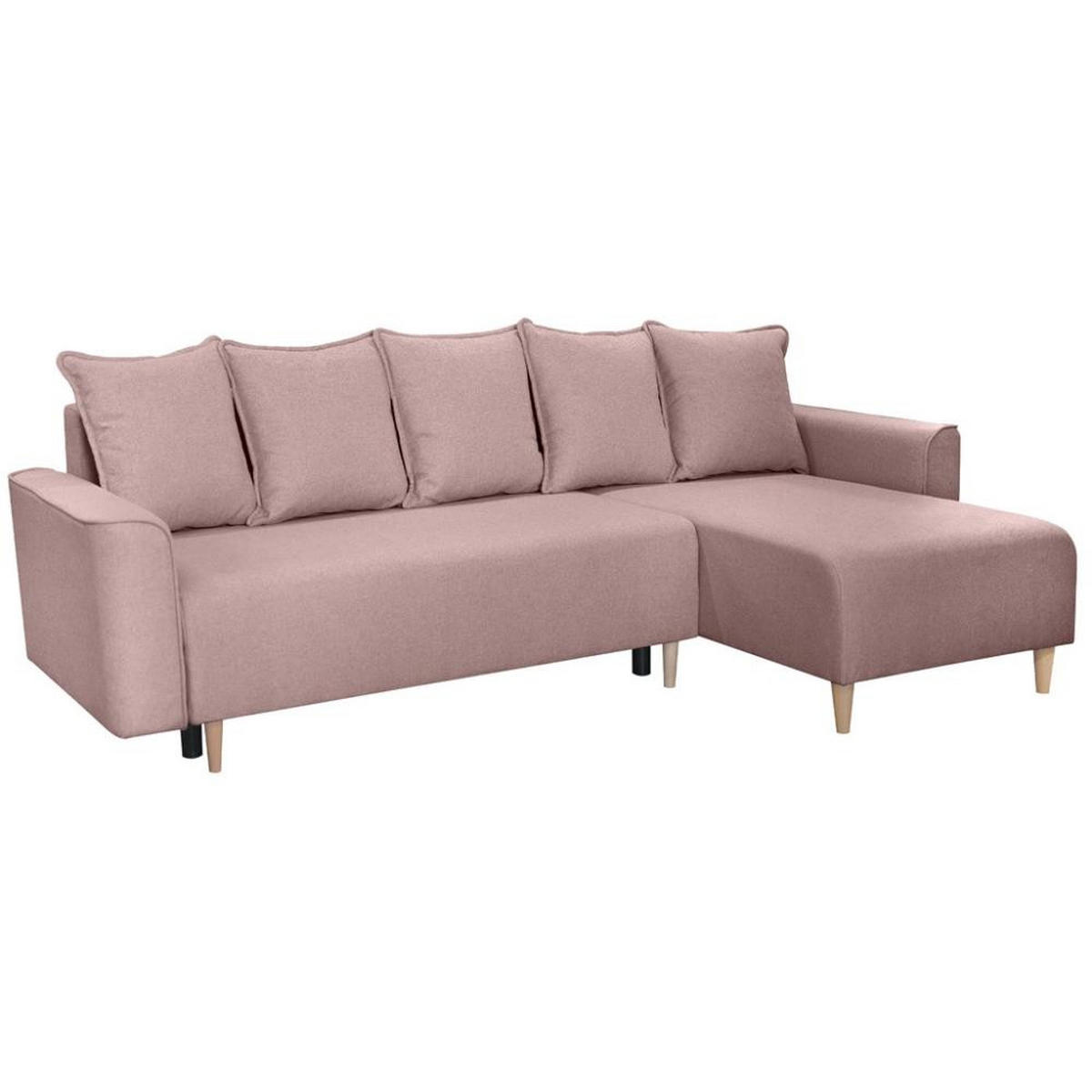 ECKSCHLAFSOFA Willow rosa - Rosa, Textil (225/150cm) - Beautysofa