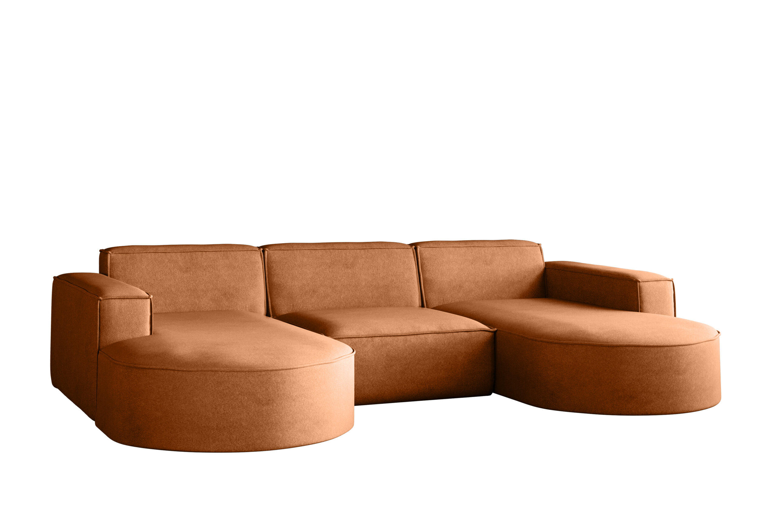 ECKSOFA U-Form Modena, Sofa Elegant und Moderne Stoff Salvador Braun - Braun, Holz/Textil (299/165cm) - Kaiser Möbel