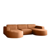 ECKSOFA U-Form Modena, Sofa Elegant und Moderne Stoff Salvador Braun - Braun, Holz/Textil (299/165cm) - Kaiser Möbel