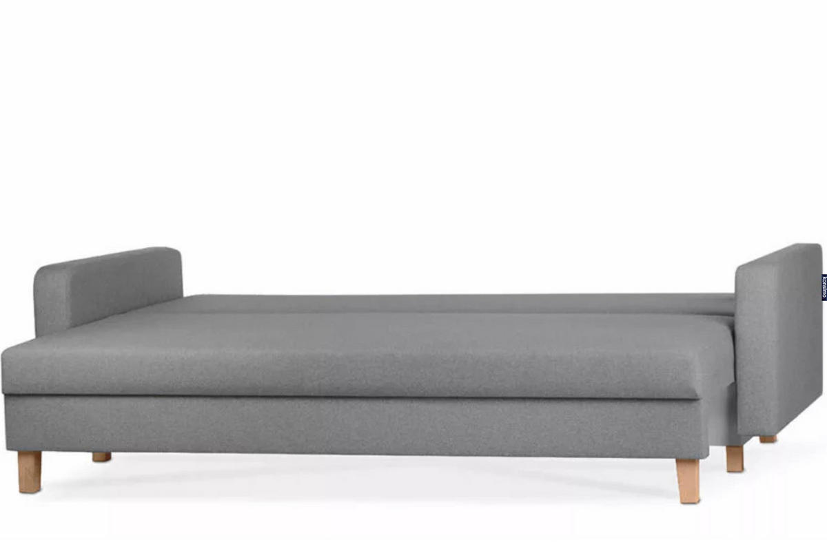 3-SITZER-SCHLAFSOFA ERISO mit weiche Sitzfläche und hohe Rückenlehne, Strukturstoff, dunkelgrau - Dunkelgrau/Braun, Textil (220/80/100cm) - KONSIMO®