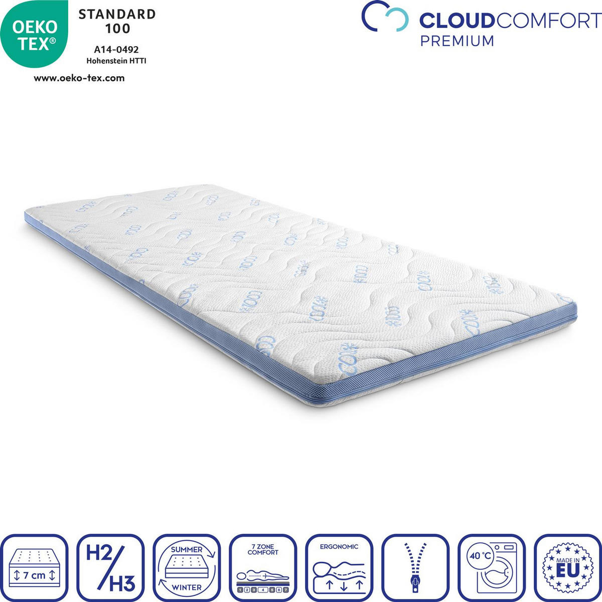 TOPPER Cool 90x200 cm - Weiß, Textil (90/200cm) - CloudComfort