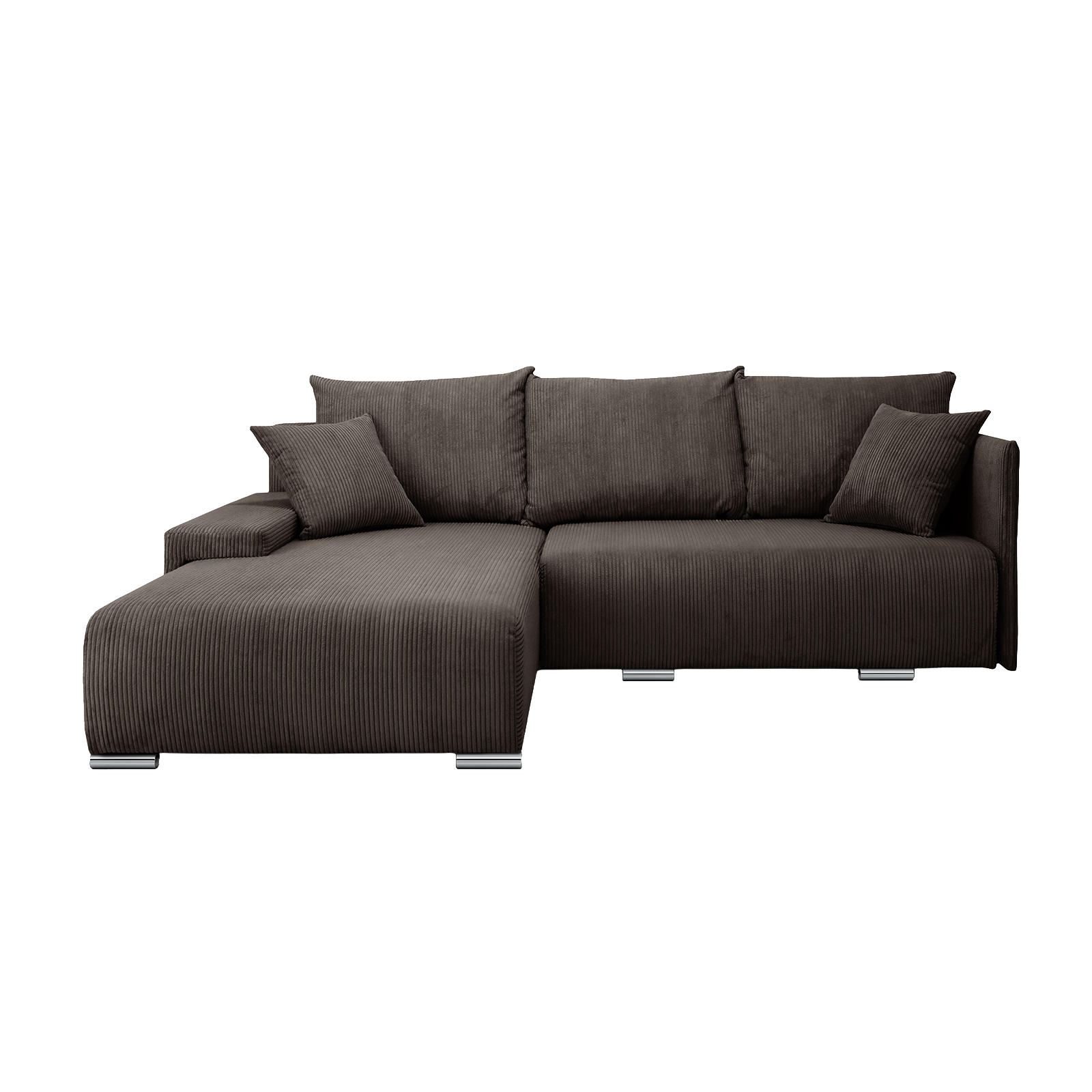 ECKSOFA TRAWANGA L mit Schlaffunktion, Bronze - Braun, Textil (246/188cm) - Fedve