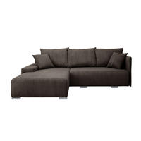 ECKSOFA TRAWANGA L mit Schlaffunktion, Bronze - Braun, Textil (246/188cm) - Fedve