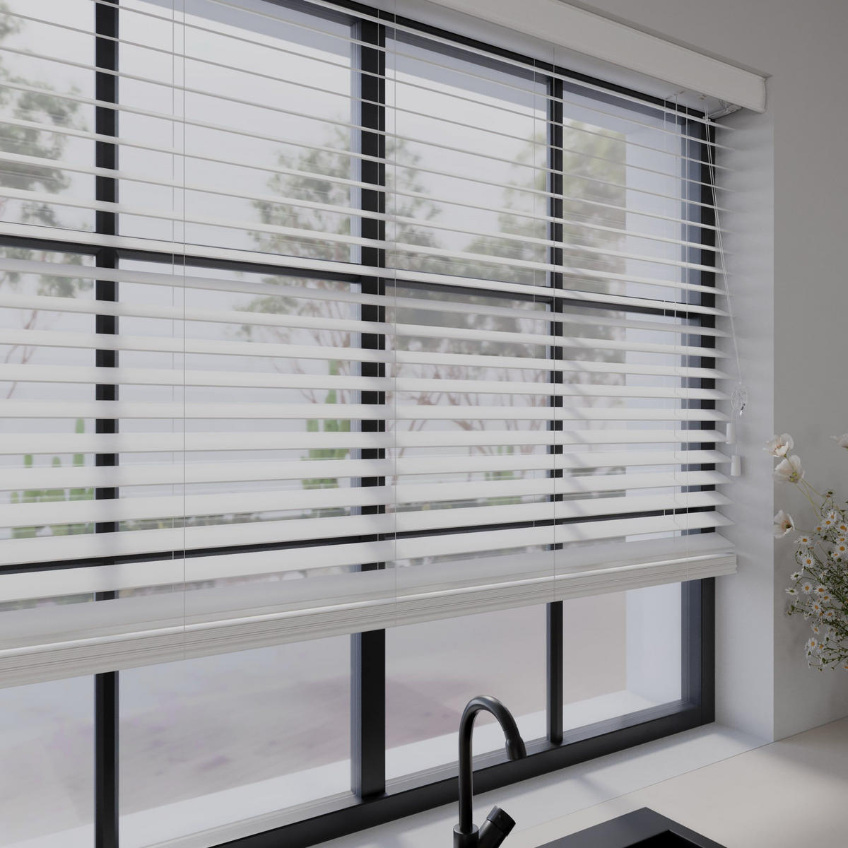 HOLZJALOUSIEN Cocoon Weiß - Weiß, Holz (140/130cm) - Cocoon Home Concepts