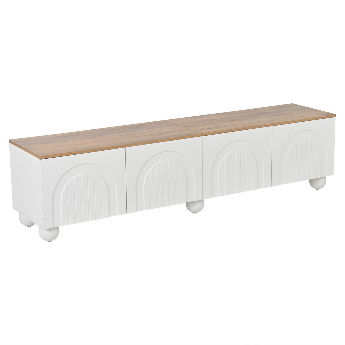 TV-ELEMENT180X40X45CM Weiß-Holzoptik MDF-Lowboard für 80-Zoll-Fernseher - Weiß, Holz (44.5/16.61/85.09cm) - Raelunyi