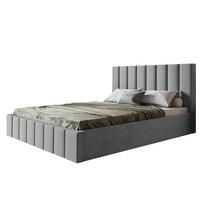 BETT 140x200 - Polsterbett mit Bettkasten und Holzrahmen - Modern Betten - Weicher Jasminstoff - Kollektion Toledo - Grau - Grau, Holz/Textil (140/200cm) - Alpi-Möbel