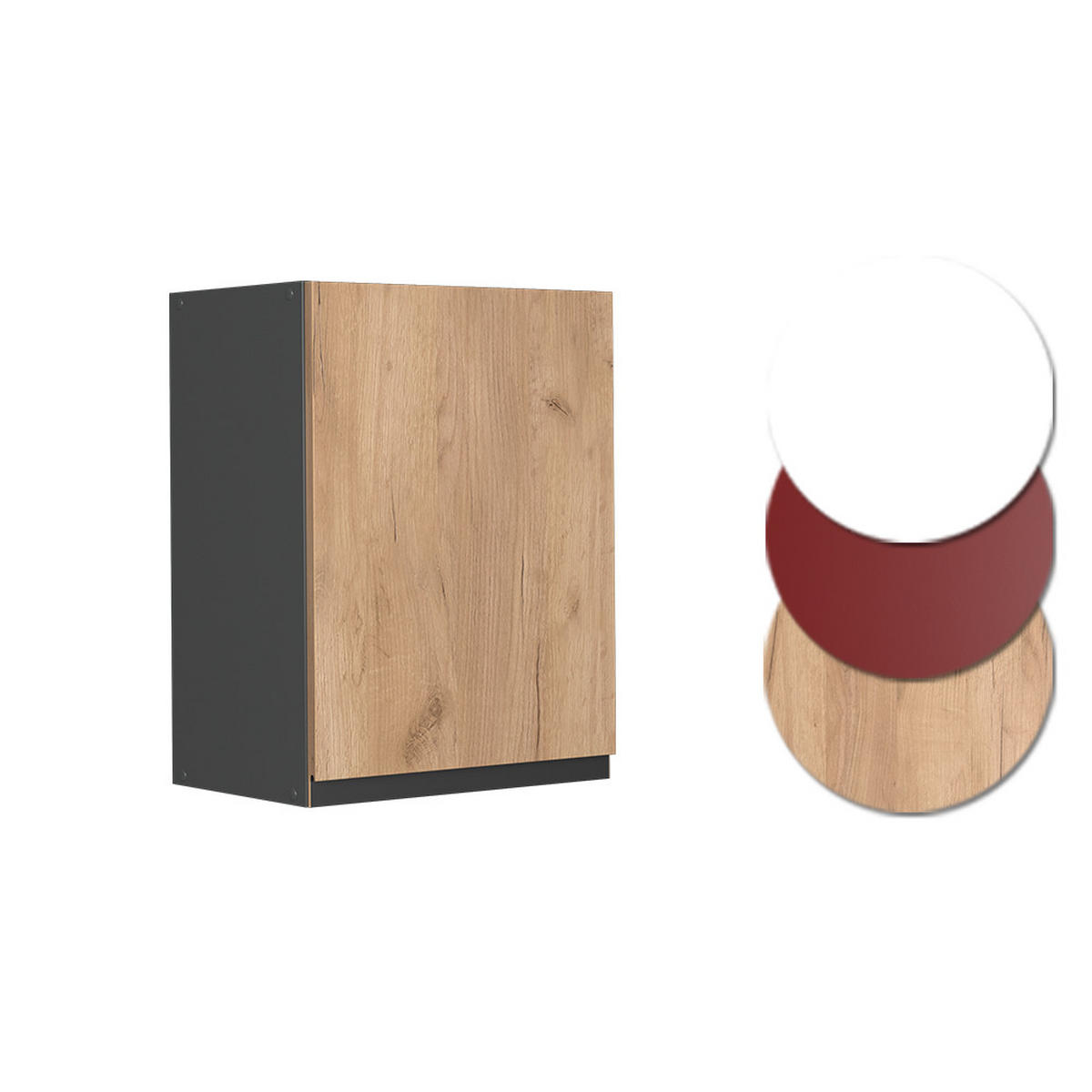 HÄNGESCHRANK R-Line Goldkraft Eiche 45 cm J-Shape - Honigeiche/Anthrazit, Holzwerkstoff (45/60/31cm) - Vicco