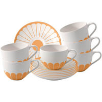 KAFFEETASSEN MIT UNTERTASSEN Fleur Couleur Soleil 160 ml 6er Set - Gelb, Keramik (14.8/8.9/14.8cm) - Villeroy & Boch