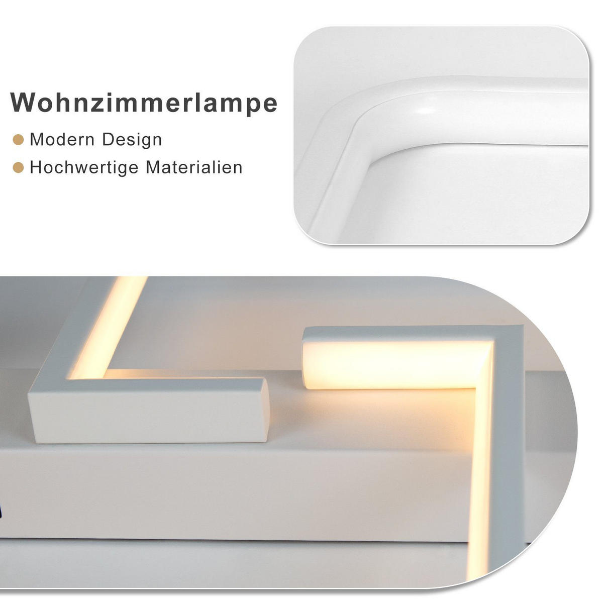 LED-DECKENLEUCHTE Carsten 61/47/6 cm - Weiß, Metall (61/47/6cm) - Nettlife