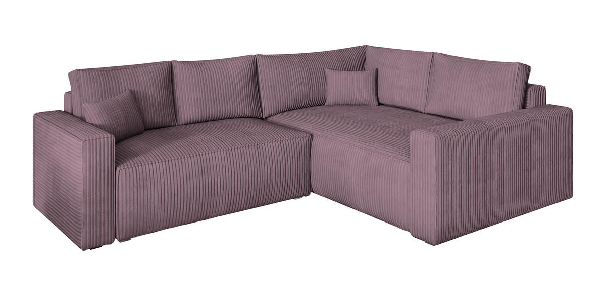 ROHOVÁ SEDAČKA ERONIS šeříková - šedá/šeříková, dřevo/textil (265/194cm) - MASSENO