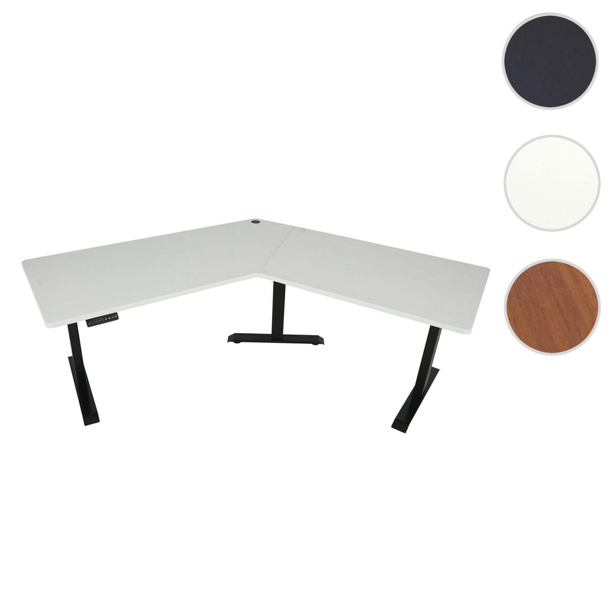 SCHREIBTISCH rechteckig Weiß, Schwarz - Schwarz/Weiß, Metall (75/257/121cm) - Jamb