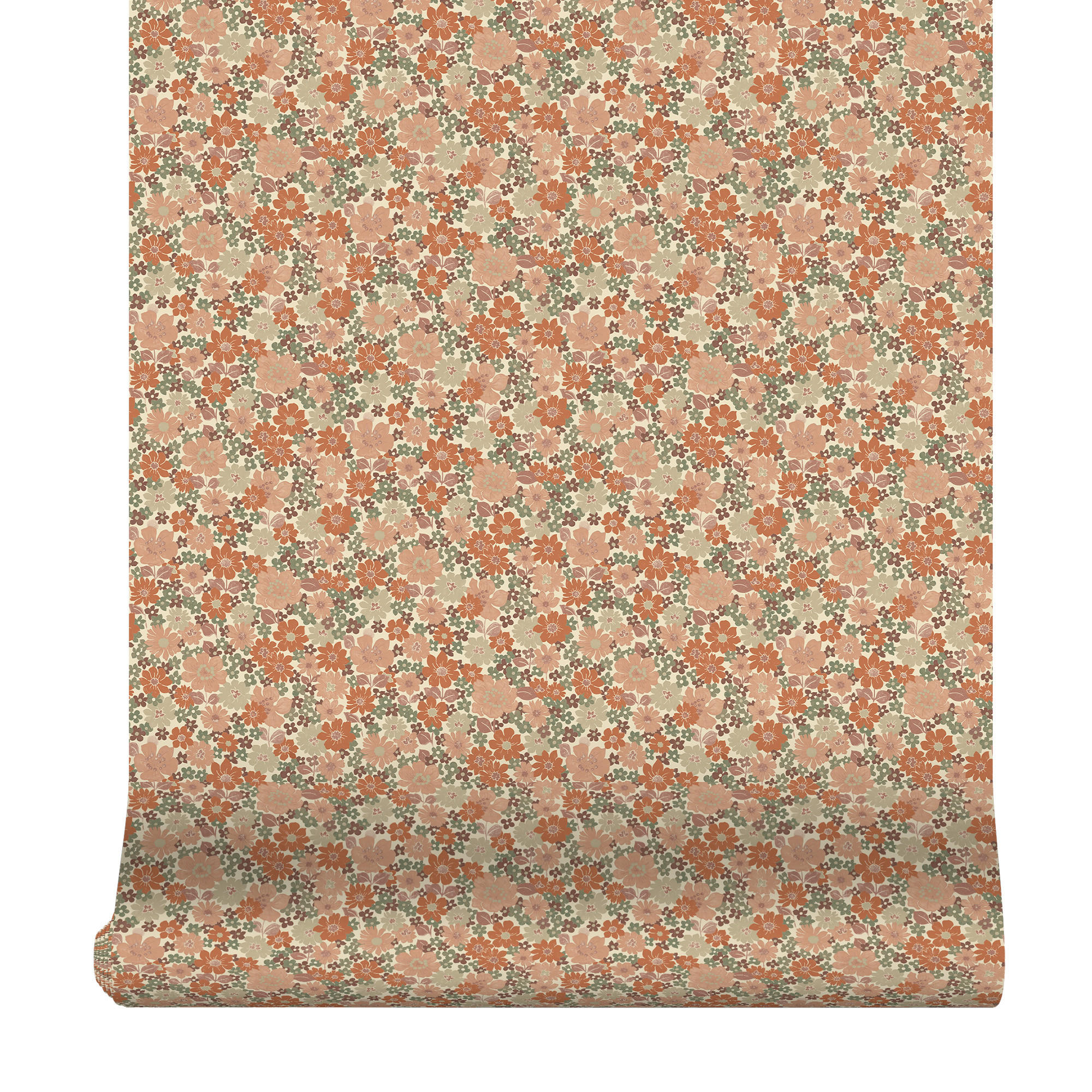 VLIESTAPETE - Kleine blumen 1000x53cm - Terracotta, Papier/Kunststoff (53/1cm) - Superfresco Easy