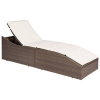 SONNENLIEGE mit Polsterauflage Poly Rattan Braun - Braun, Holz (192/95/62cm) - furnicato