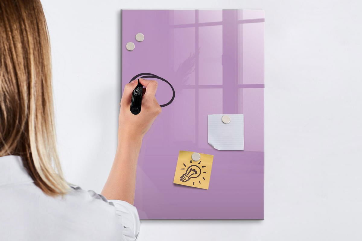 MAGNETTAFEL 40x60 Flieder schwarzer Marker - Violett, Glas (40/0.4/60cm) - TULUP