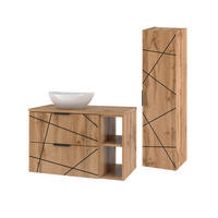 BADMÖBEL 80.6cm Teren 2er-Set Holz - Braun, Holzwerkstoff (80.6/52.2/46.5cm) - Petits-meubles