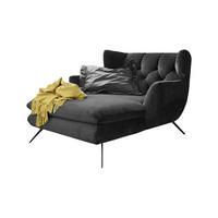 LONGSEAT CHAMRE Schwarz Webstoff - Schwarz, Textil (130/95/160cm) - KAWOLA