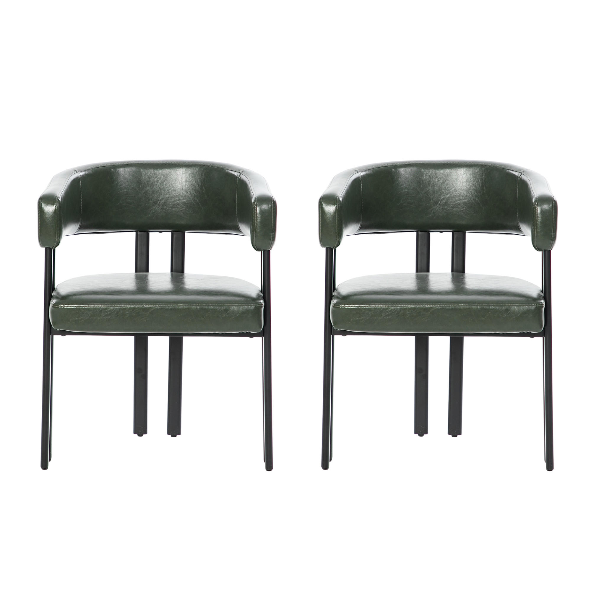 ARMLEHNSTUHL-SET DE-36478 2 Stück mit Fass-Design Grün - Grün, Metall (54/78/60cm) - ComfortXL