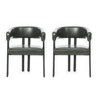 ARMLEHNSTUHL-SET DE-36478 2 Stück mit Fass-Design Grün - Grün, Metall (54/78/60cm) - ComfortXL