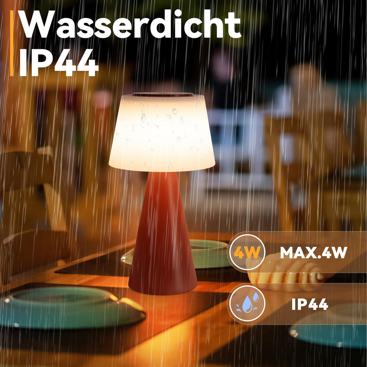 LED TISCHLEUCHTE Nathaniel - Rot, Kunststoff (13/13/26cm) - Nettlife