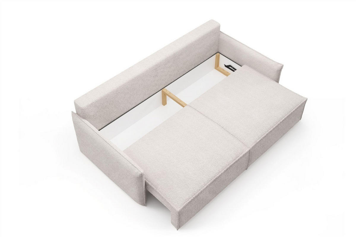 SCHLAFSOFA Lagos - Sandfarben, Holzwerkstoff/Textil (221/70/105cm) - Fun Möbel