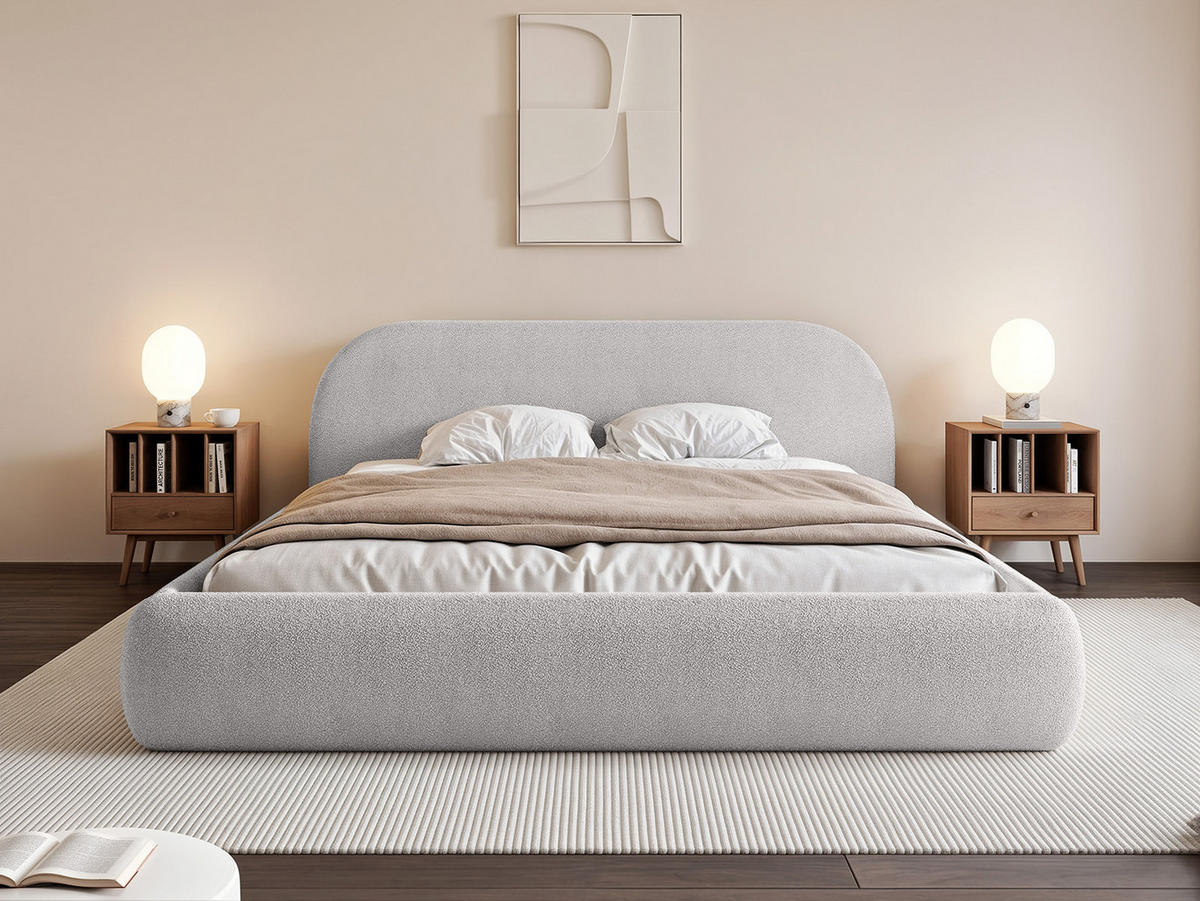 POLSTERBETT Lloret 160x200 cm, Hellgrau - Hellgrau, Textil (200/160cm) - Fedve