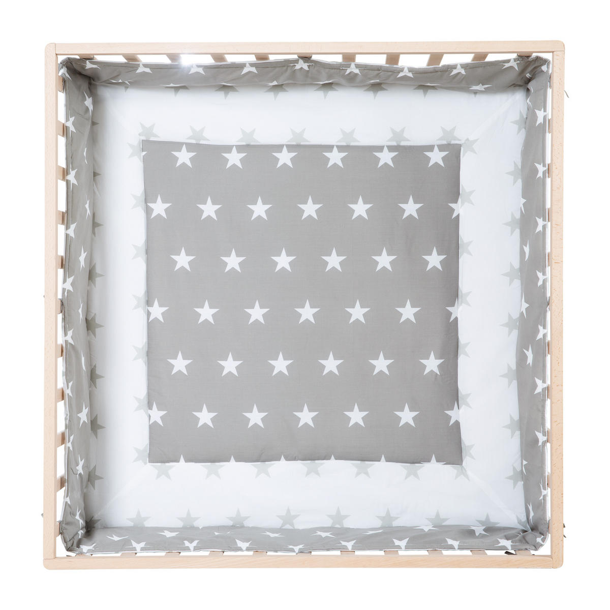LAUFGITTER 100x100, Little Stars - Naturfarben, Holzwerkstoff (100/72.5/100cm) - Roba