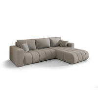 ECKSOFA mit schlaffunktion und bettkasten MILO PREMIUM, stoff WIND, Grau, Rechts - Hellgrau, Holz (280/190cm) - Kaiser Möbel