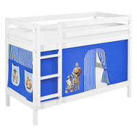 ETAGENBETT JELLE 90x200 cm Star Wars blau - Hochbett - inkl. Vorhang und 2 Lattenrosten - Weiß, Holz - Lilokids