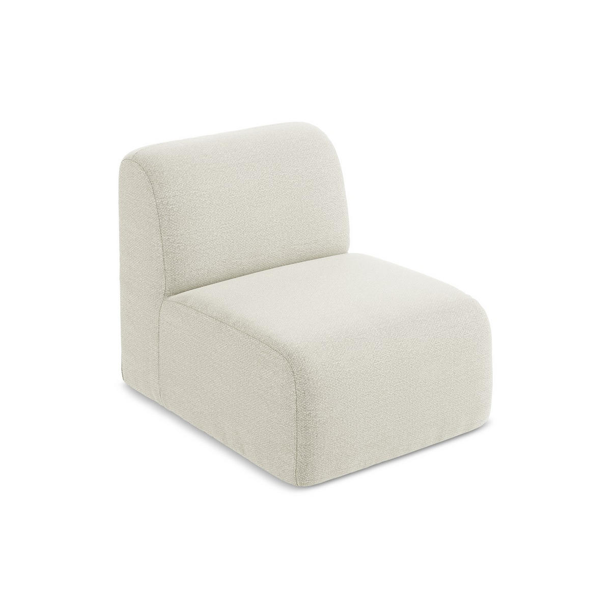 SOFAELEMENT Bouclé Stoff Beige - Sandfarben/Schwarz, Holzwerkstoff/Kunststoff (70/75/94cm) - LaMiaSofa