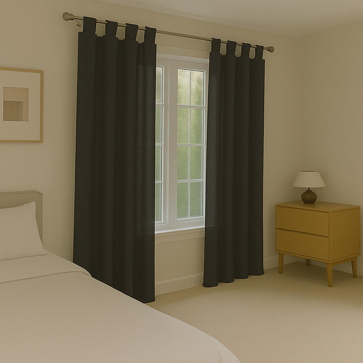 SCHLAUFENSCHAL blickdicht 140x245 cm Schwarz 2er-Pack - Schwarz, Textil (140/245cm)