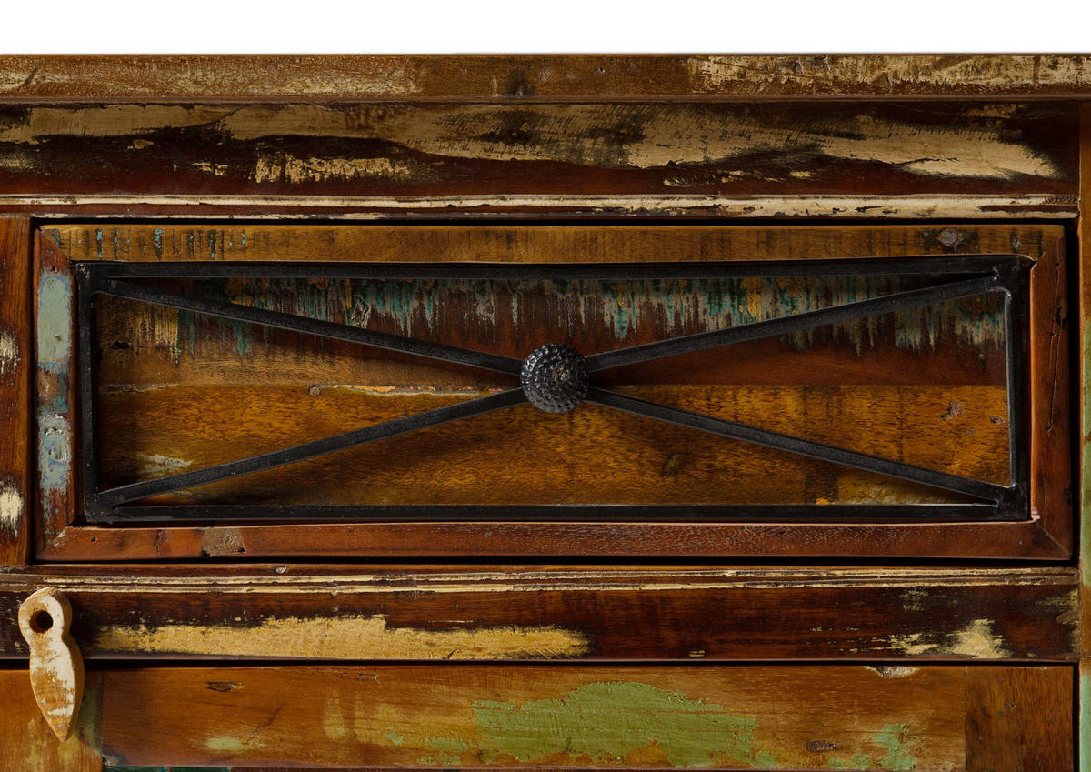 SIDEBOARD Altholz 110x45x85 mehrfarbig lackiert NATURE OF SPIRIT #130 - Multicolor, Holz (110/85/45cm) - Massivmoebel24