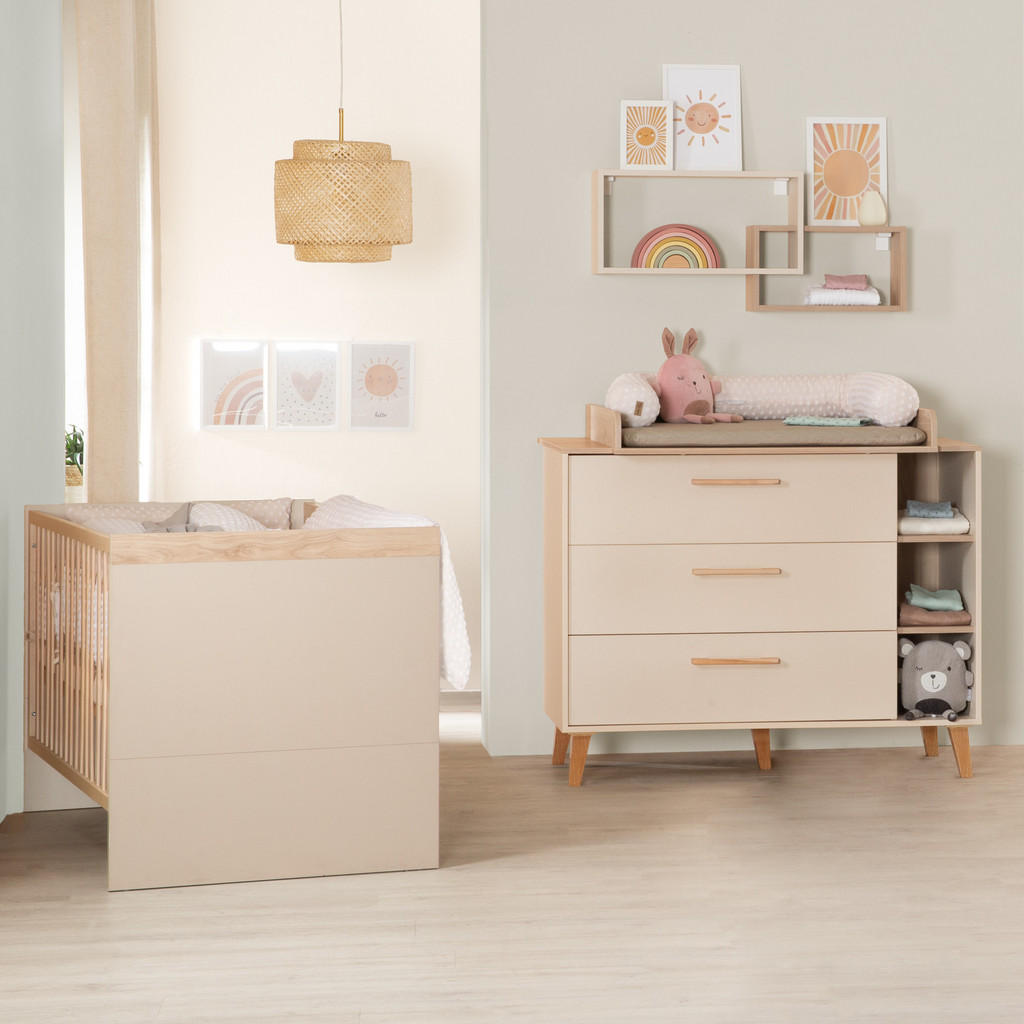 Thumbnail - Roba Babyzimmer, Kaschmir, Holz, Uni, 2 Schubladen, 117x103x78 cm, Babymöbel, Babyzimmer-Sets
