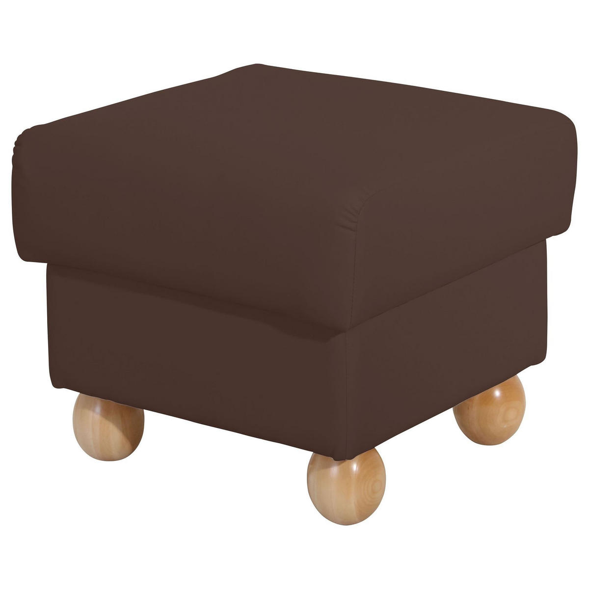 HOCKER Kasha Bezug Kunstleder Buche natur / braun - Braun, Kunststoff (54/48/54cm) - 58aufmkessel