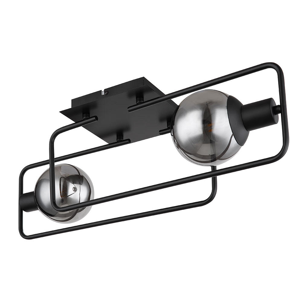 DECKENLEUCHTE BLAMA Metall Grau - Grau, Glas (61/23/19cm) - Globo Lighting