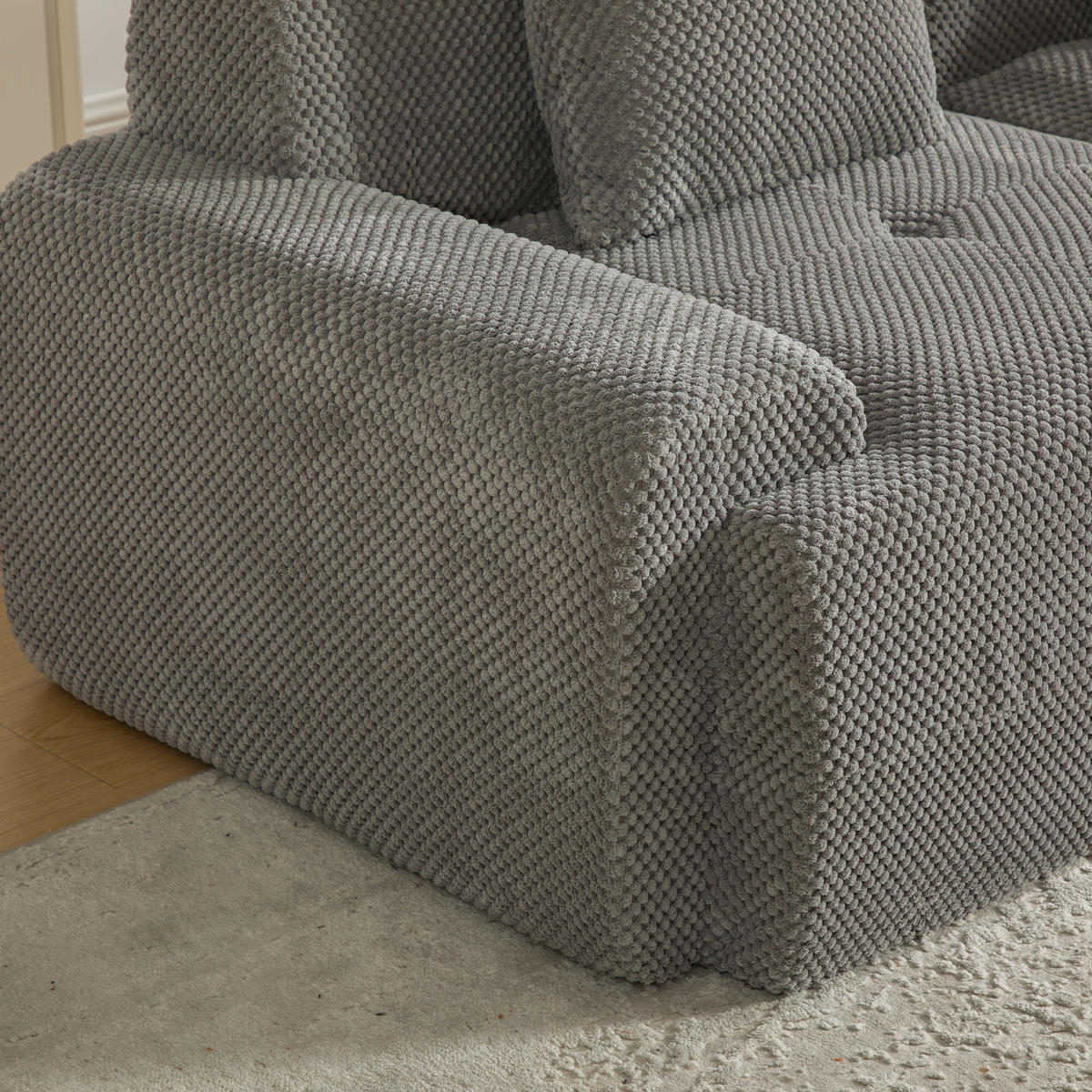 2-SITZER SOFA Chenille Grau mit Kissen - Grau, Textil (190/75/89cm) - WISHDOR